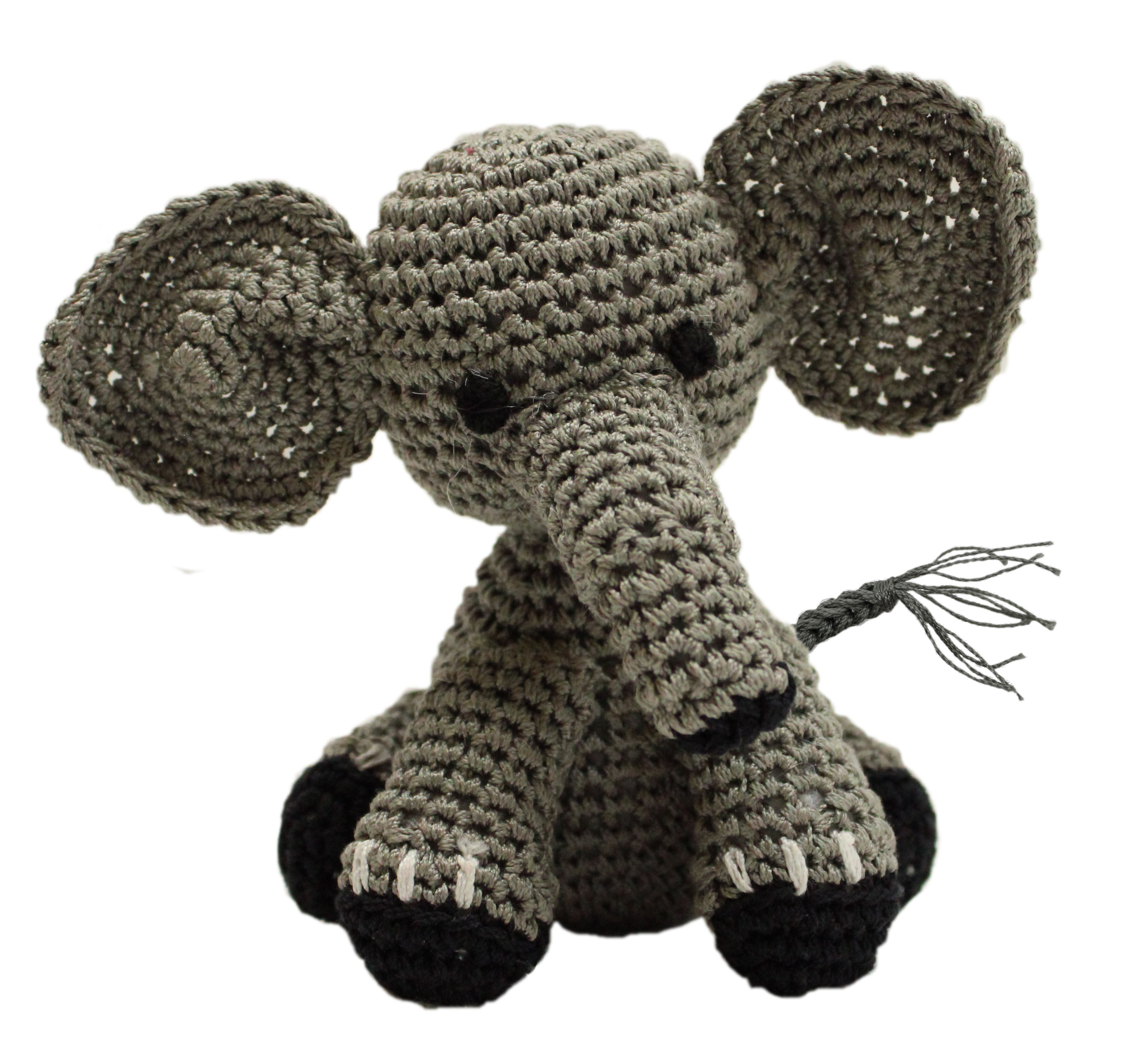 Knit Knacks Bubbles the Baby Elephant Organic Cotton Small Dog Toy